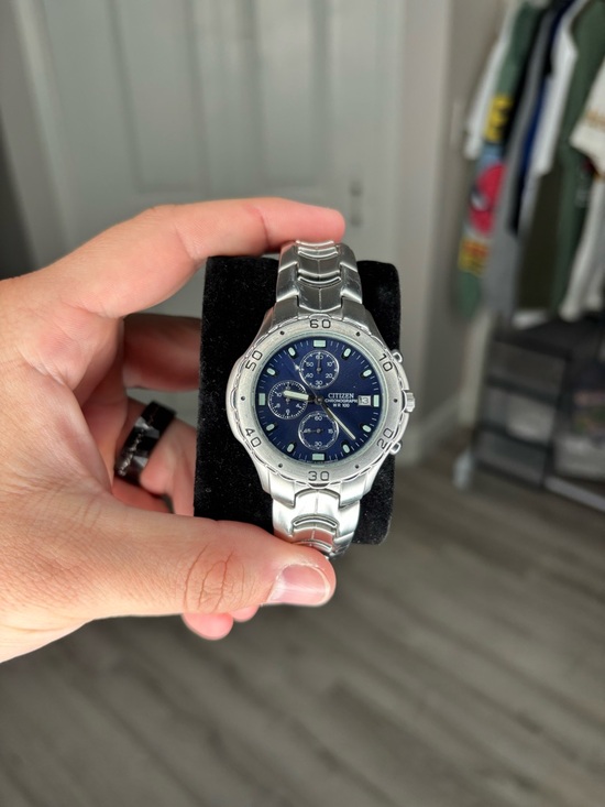 Citizen Other - Citizen Silver Stainless Steel Watch with Blue Dial